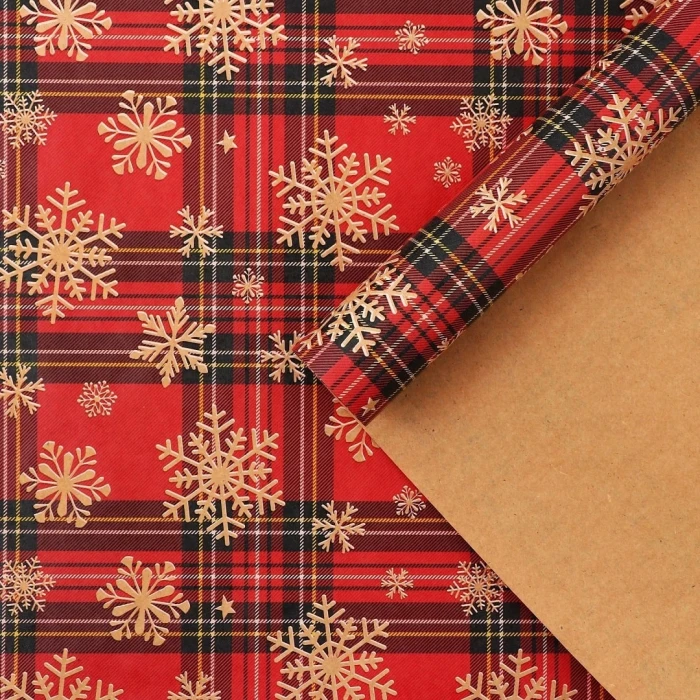Бумага упаковочная крафт "Клетка крафт"