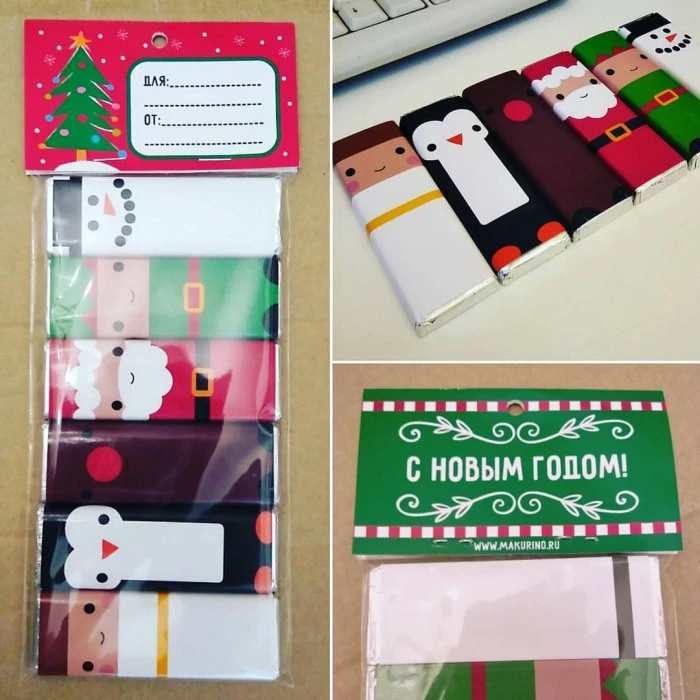 Новогодний набор из мини шоколада с вашим текстом